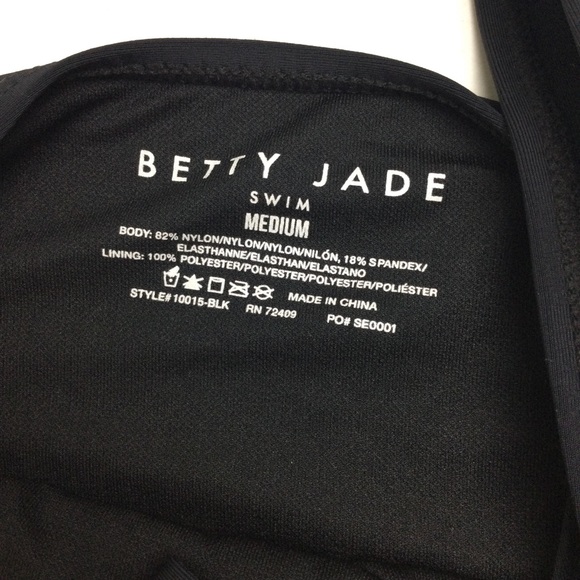 NWOT Betty Jade Caged Strappy Short Sleeve Cheeky Black Swimsuit Size Medium - Picture 5 of 10